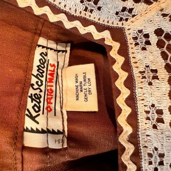 Kate Schorer Vintage 60s 70s Brown Polka Dot Swing Dress Kate Schorer Western M - Picture 2 of 15